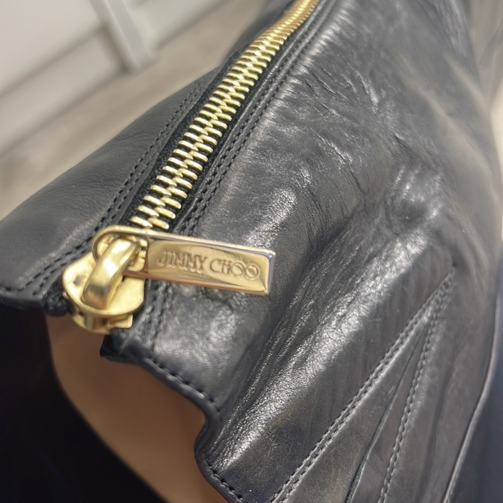 Jimmy Choo Black and Gold Over-the-Knee Boots size 37.5 - Picture 6 of 9